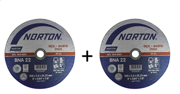 Imagen de Disco corte metal chato 230x2x22mm BNA 22 NORTON X2 - Ynter Industrial