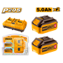 Imagen de SET X 2 BATERIAS 20V 5AMP + 1 CARGADOR INGCO - Ynter Industrial