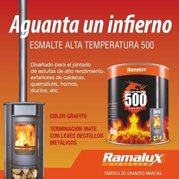 Imagen de Esmalte Alta Temperatura 500 Grados  Grafito 1 Lt - Ynter Industrial