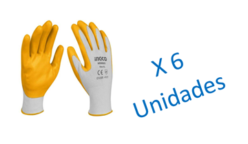 Imagen de Guantes de nitrilo Ingco L X 6 Uni - Ynter Industrial