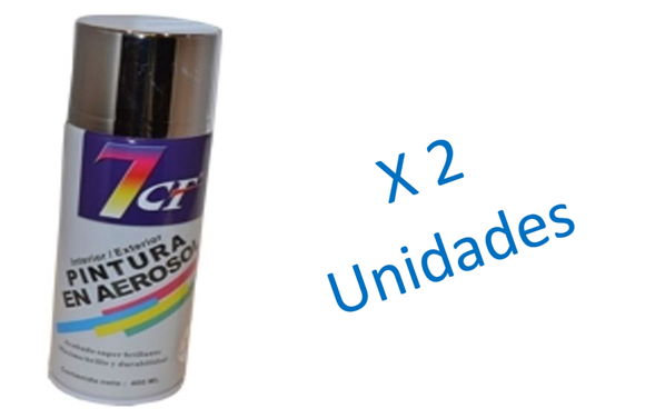 Imagen de 2 Pintura En Aerosol Plata / Cromo 400ml- Ynter