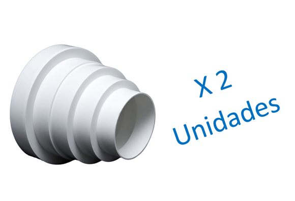 Imagen de Cono reductor PVC blanco p/corrugado de extractor 100/110/125mm-Ynter