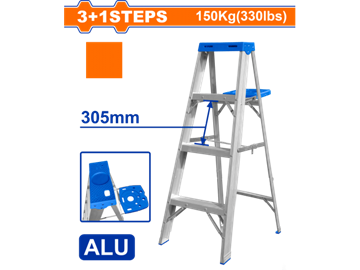 Imagen de Escalera Pintor 4 Esc 150Kg C/Bandeja Alum Wadfow - Ynter