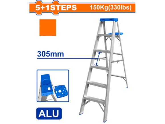 Imagen de Escalera Pintor 6 Esc 150Kg C/Bandeja Alum Wadfow - Ynter