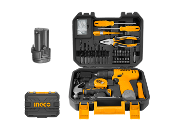 Imagen de Kit atornillador Ingco 12 V super select c/81 piezas - Ynter Industrial