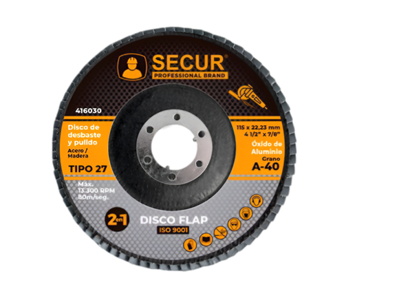 Imagen de Disco flap 4.5" grano 40 Secur- Ynter Industrial