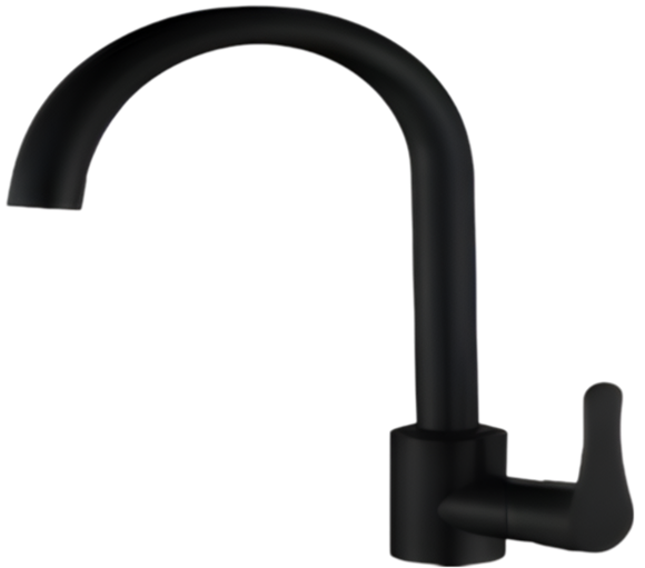 Imagen de Monocomando Cocina Pico Alto Acero Negro 35MM - Ynter Industrial