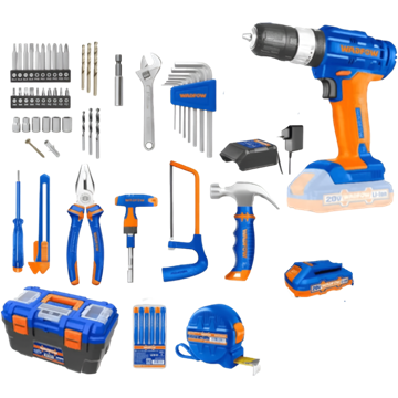 Imagen de Set 119Pcs Taladro C/Percutor 20V + Herramientas + Valija Wadfow - Ynter Industrial
