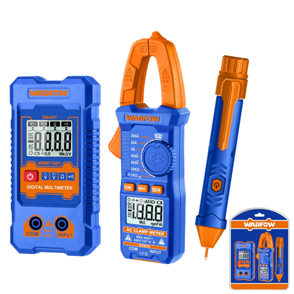 Imagen de Kit Tester + Pinza Amperimetrica + Detector de Voltaje  Wadfow - Ynter Industrial
