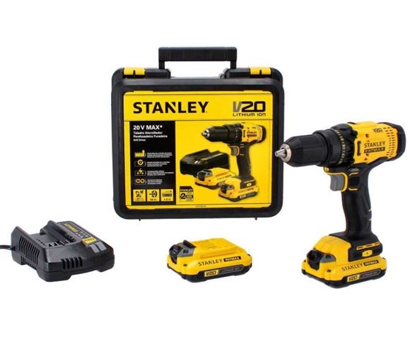 Imagen de Taladro Atornillador Stanley 20V Brush 2Bat Carg Maletin - Ynter