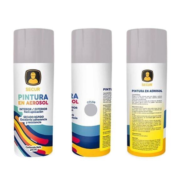 Imagen de Pintura en aerosol blanco brillante 400 ml Secur - Ynter Industrial