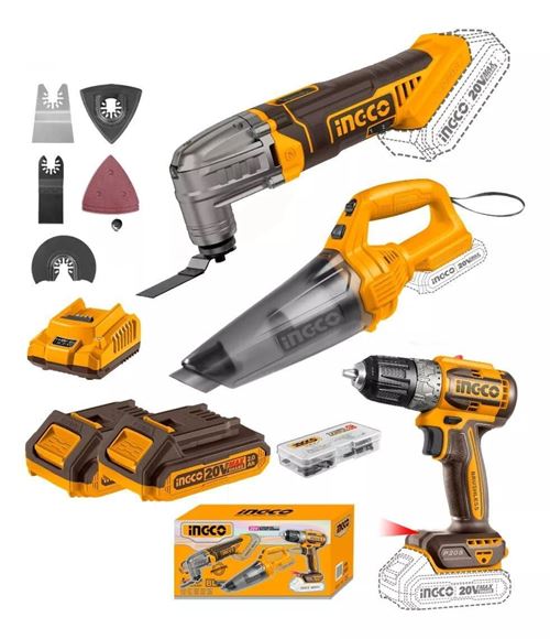 Imagen de COMBO TALADRO ATORNILLADOR 10MM 52NM 20V P20S INGCO - Ynter