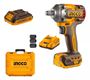 Imagen de Llave De Impacto 1/2" C/2Bat 2Ah Ingco 20V Brushless - Ynter