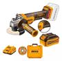 Imagen de Amoladora 4 1/2" C/Bat 4Ah + Maletin Ingco 20V Brushless - Ynter