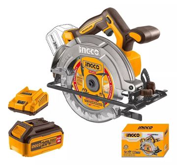 Imagen de SIERRA CIRCULAR A BATERIA BRUSHLESS MOTOR C/CARG X1 BAT X1 INGCO - Ynter