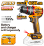 Imagen de Taladro C/Percutor S/Bat Ingco 20V Brushless - Ynter