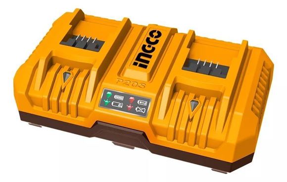 Imagen de CARGADOR 20V DOBLE 8AH RAPIDO INGCO - Ynter Industrial