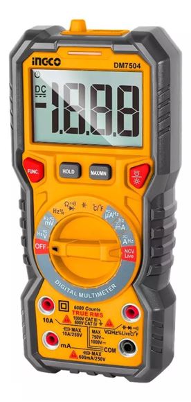 Imagen de TESTER MULTIMETRO DIGITAL CATIII 1000V CATIV INGCO - Ynter