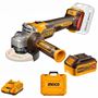 Imagen de Amoladora 4 1/2" C/2Bat 4Ah + Maletin Ingco 20V Brush- Ynter