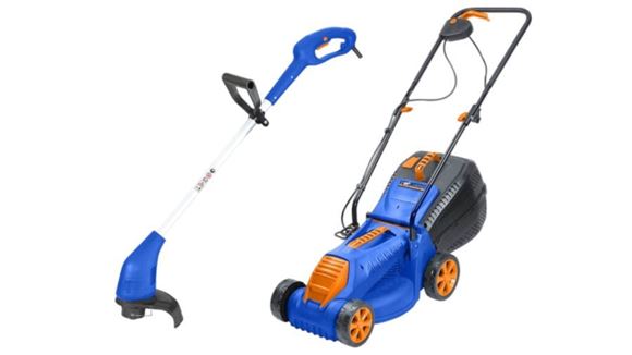 Imagen de Corta Cesped 1200w 32cm + Bordeadora Azul - Ynter Industrial