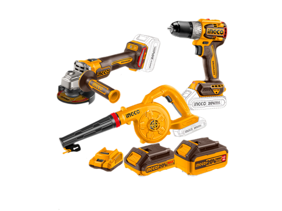 Imagen de Combo  Amoladora + Taladro + Sopladora 20V Ingco - Ynter Industrial