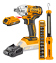 Imagen de Kit Llave Impacto 20V + Linterna + Dado Impacto Ingco - Ynter Indsutrial