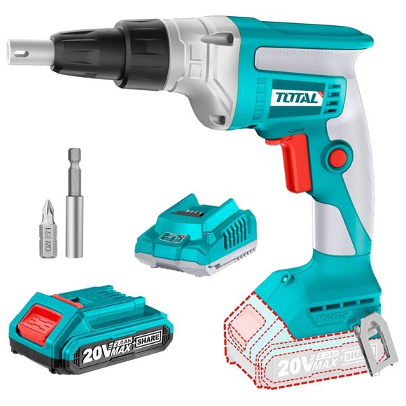 Imagen de Atornillador 20v P/Yeso - S/Carbones Total C/Bat - Ynter