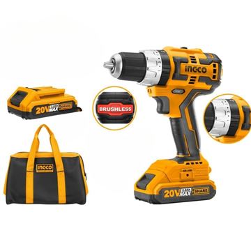 Imagen de Taladro Atornillador 20v Brushless Percutor 13mm Ingco -Ynter