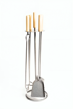 Imagen de Atizadores Jgo 5 Pzas C/ Soporte 69CMS Gris Mango Madera - Ynter Industrial