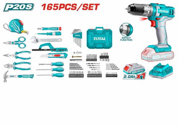 Imagen de Set 165 pcs con atornillador  20V Total - Ynter