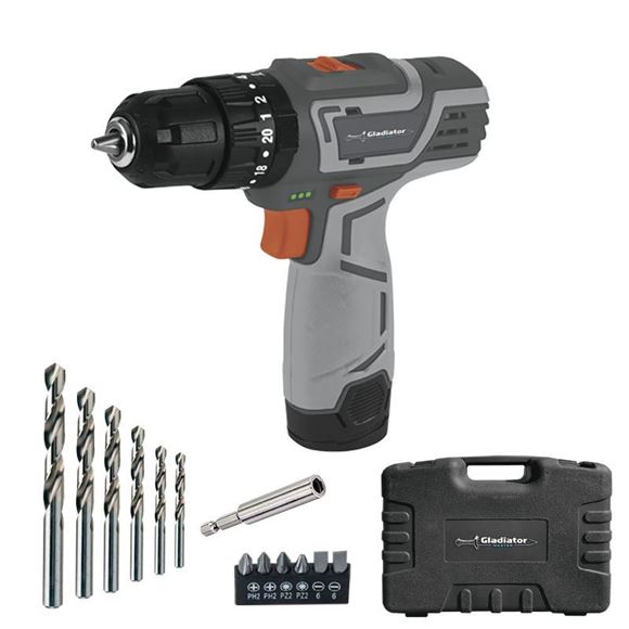 Imagen de Taladro Atornillador C/Bat 2Ah 12V Gladiator- Ynter Industrial