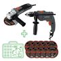 Imagen de Kit Taladro 650W + Amoladora 700W Gladiator Pro- Ynter