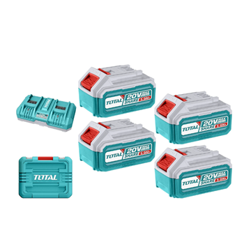 Imagen de Set 4 Baterias 20V 5Ah + Cargador + Valija Total - Ynter Industrial