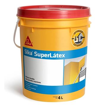 Imagen de Pintura latex superlavable SIKA SUPERLATEX 4lt - Ynter Industrial