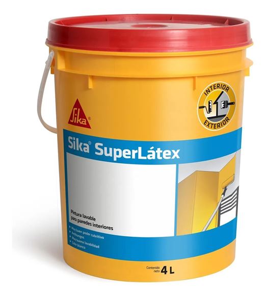 Imagen de Pintura latex superlavable SIKA SUPERLATEX 4lt - Ynter Industrial