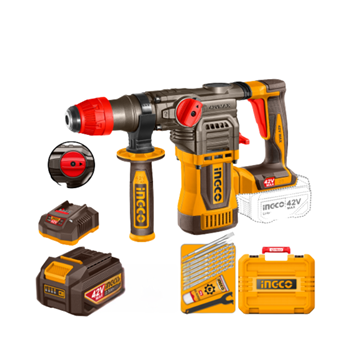 Imagen de Rotomartillo 4.5 J C/2 Bat 2.5 Ah 42V Ingco Brushless - Ynter
