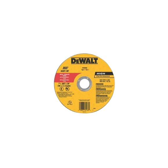 Imagen de Disco Dewalt Cte Metal Chato 115x1.6x22.2mm - Ynter