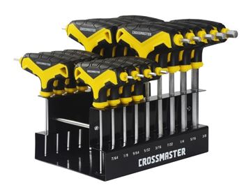 Imagen de JGO 18 LLAVES ALLEN HEX MANGO "T" MM/PULG. CROSSMASTER - Ynter