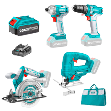 Imagen de Kit Linea 20v Atornilladores + Circular + Caladora 2 Baterias 4.0Ah Total - Ynter Industrial
