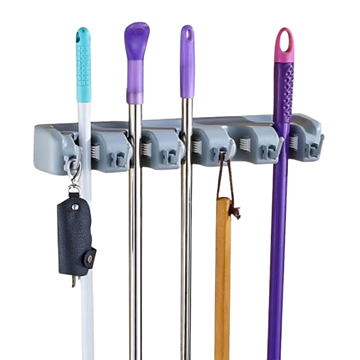 Imagen de Soporte Colgar 5 Escobas Y Palas Universal Pared - Ynter Industrial