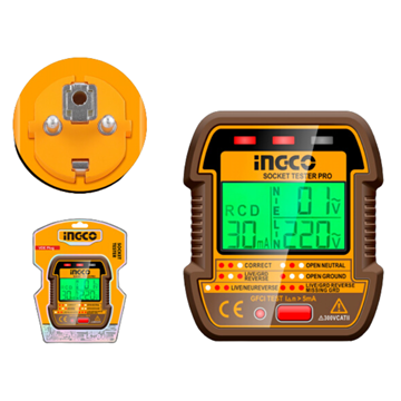 Imagen de Tester De Enchufe Toma Corriente LCD Display Ingco - Ynter