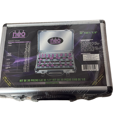 Imagen de Kit Fresas Estuche Plastico 30 Pzas Neo Enc 1/2" - Ynter