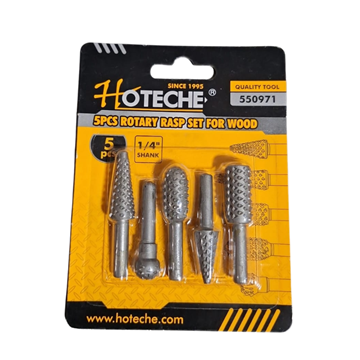 Imagen de Jgo Escofinas Rotativas P/ Madera 5 Pzas 1/4 Hoteche - Ynter