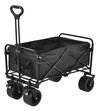 Imagen de CARRO PLEGABLE 4 RUEDAS NEGRO C/ MANIJA 84X57X43CM - Ynter