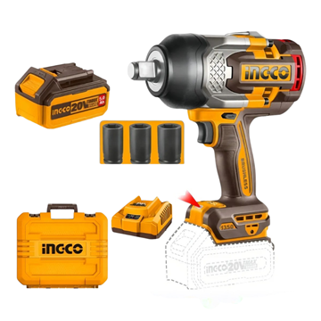 Imagen de Llave de Impacto 20V 1350NC C/2 Bat + 3 Dados Ingco - Ynter