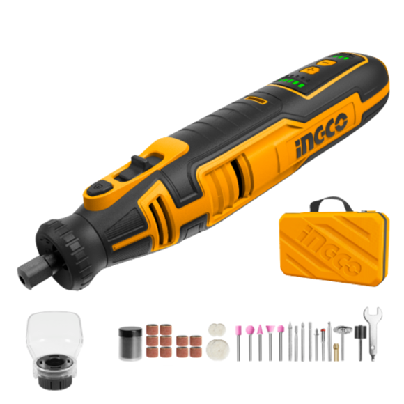 Imagen de Mini Torno A Bateria 8 V + Valija Con Accesorios Ingco - Ynter