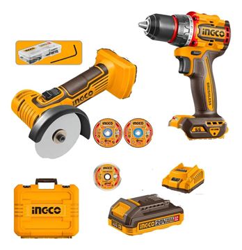 Imagen de Amoladora 3" + Taladro 66mn C/2Bat 2Ah Ingco - Ynter