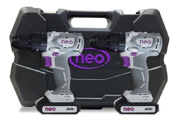 Imagen de Kit 2 Taladros Percutores Recargables Sin Carbones -ynter.