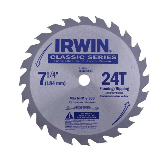 Imagen de Hoja P/sierra Circ. Irwin8.¼ X24d.p/madera Blister- Ynter