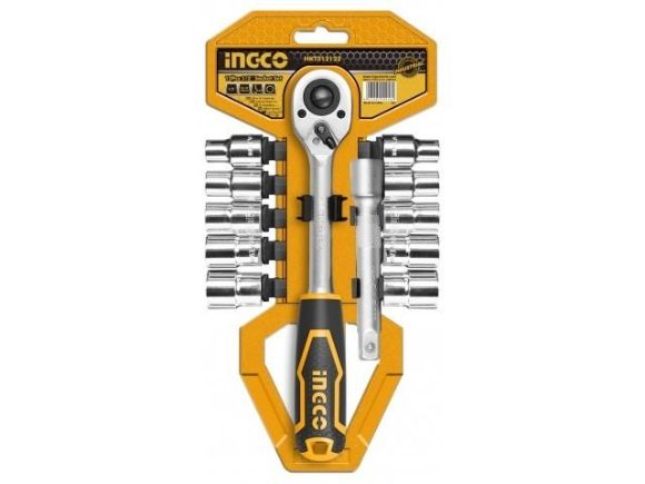 Imagen de Juego 12 dados tubo llave crique 1/2" Ingco - Ynter Industrial